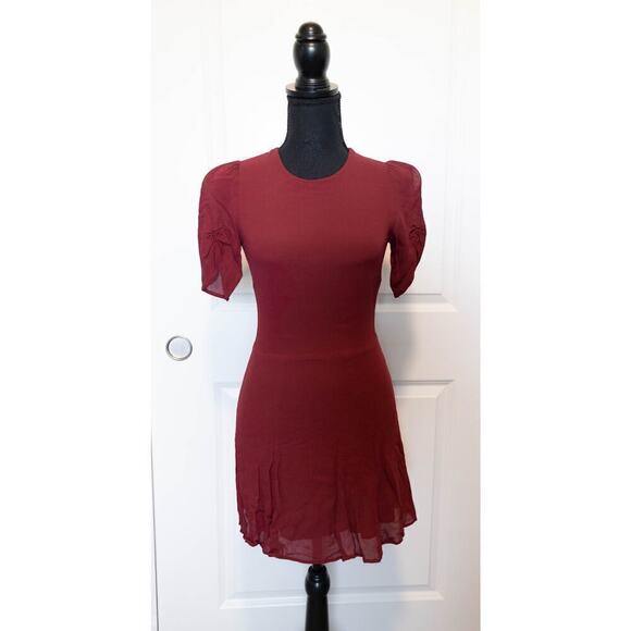 Reformation Gracie Mini Dress Ladies Size 4 Wine Color - Picture 2 of 7